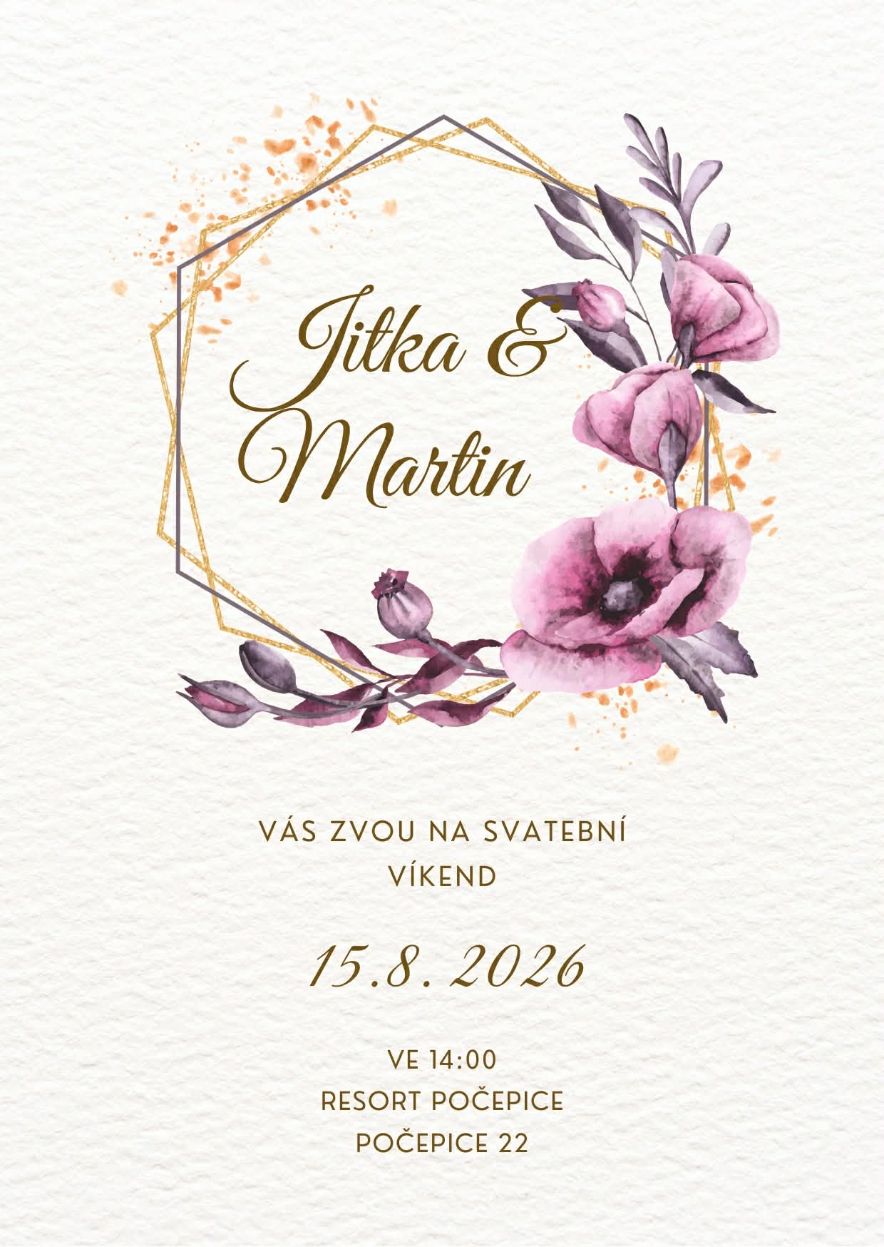 Svatební pozvánka Jitka & Martin